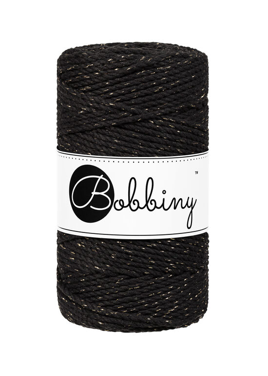 Macrame rope 3PLY - Golden Black